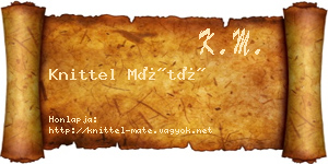 Knittel Máté névjegykártya
