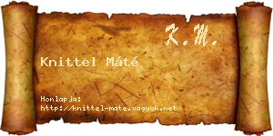 Knittel Máté névjegykártya