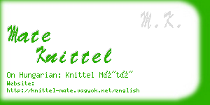 mate knittel business card